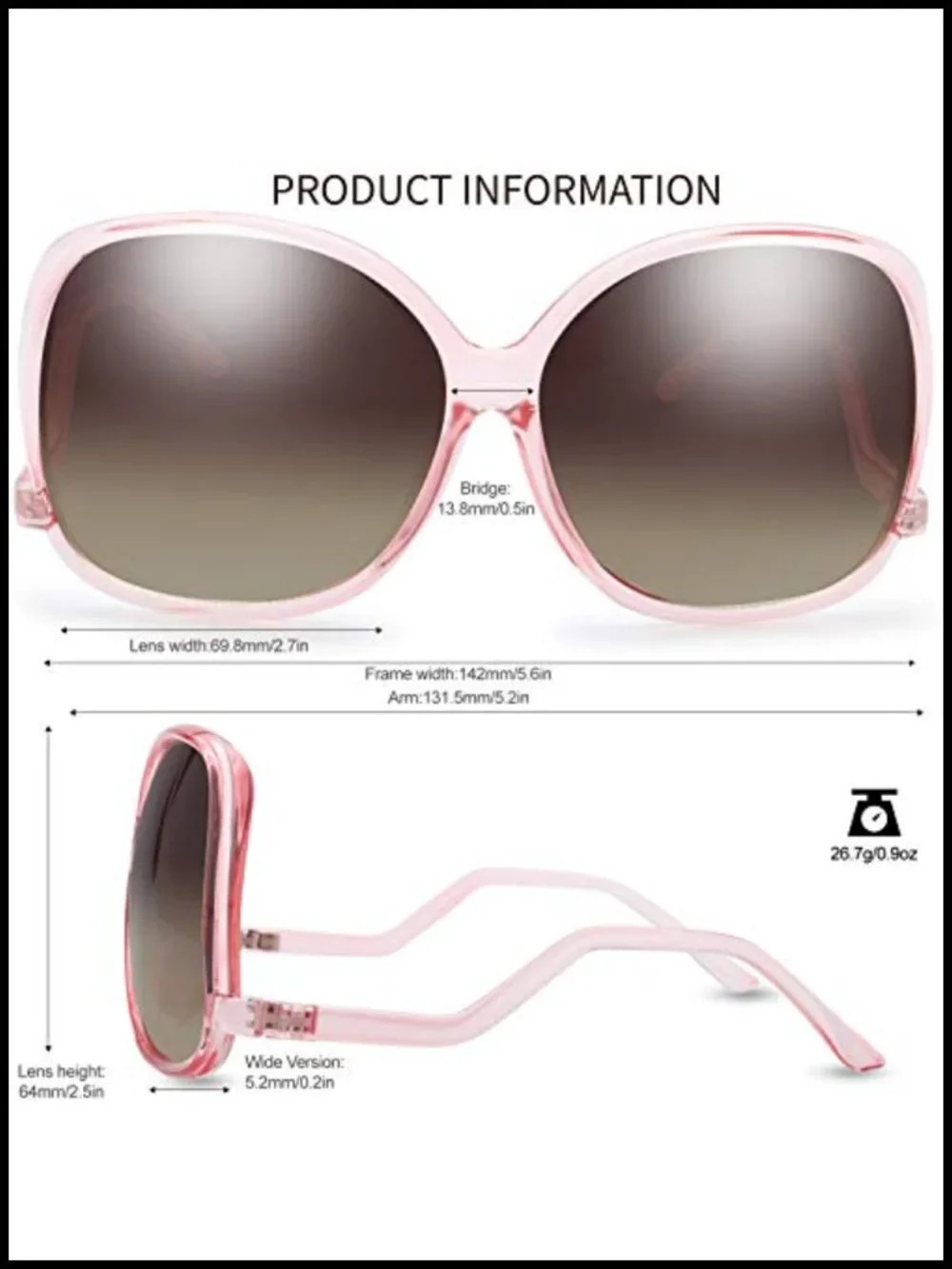 Oversized Hybrid Cat Eye Sunglasses UV Protection Gift Box